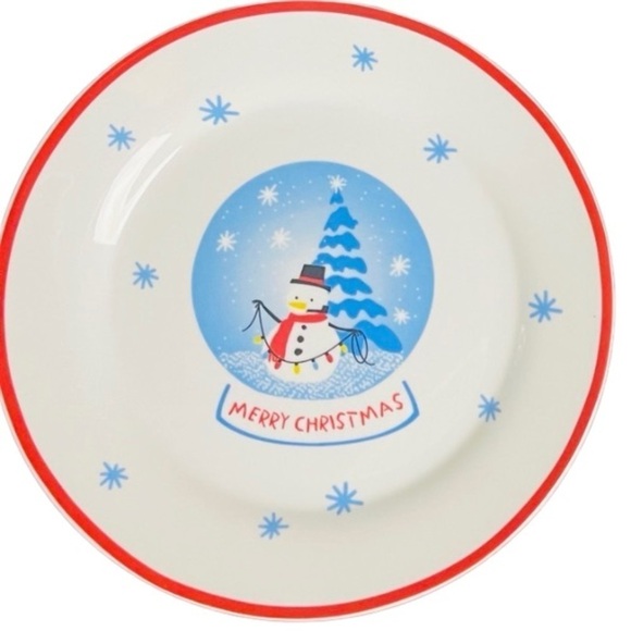 Sur La Table Christmas Snowman Dessert Plates 7.5" Set of 4 Holiday - Picture 10 of 12